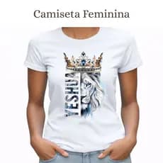 Camiseta T-shirt Feminina Babylook Leão de Judá Blusa Estampada Moda Gospel Estilosa Casual