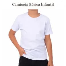Camiseta Básica Branca Infantil Juvenil Gola Redonda Escolar Unissex 100% Poliéster Confortável