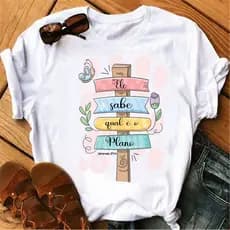 Camiseta T-shirt Feminina Blusa Cristã Estampas Variadas Estilosa