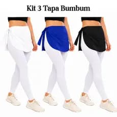Kit 3 Tapa Bumbum Feminino Estilo Saia Fitness Academia Sobre Legging Treino Moda Esportiva Conforto