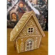 Casinha Decorativa em Resina Gingerbread com LED 🍪✨