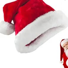 Gorro Papai Noel Veludo Vermelho Elegância 40 cm Touca Natal Premium