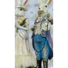 Decoração Coelho de Páscoa coleção Realeza bridgerton 30 cm
