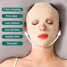 Máscara De Dormir Feminina Em Forma De V , Antirrugas E Respirável/Reutilizável/Formas , Levanta Aperta O Rosto Reduz Qu