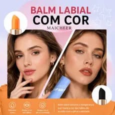 Lip Balm MAYCHEER Hidratante com Cor Efeito Gloss Lábios Macios e Radiantes