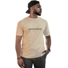 Camiseta Masculina Manfinity USA – Corte Reto e Estampa Minimalista