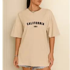 Camiseta Feminina Oversized em Algodão com Estilo Essencial e Conforto Prolongado