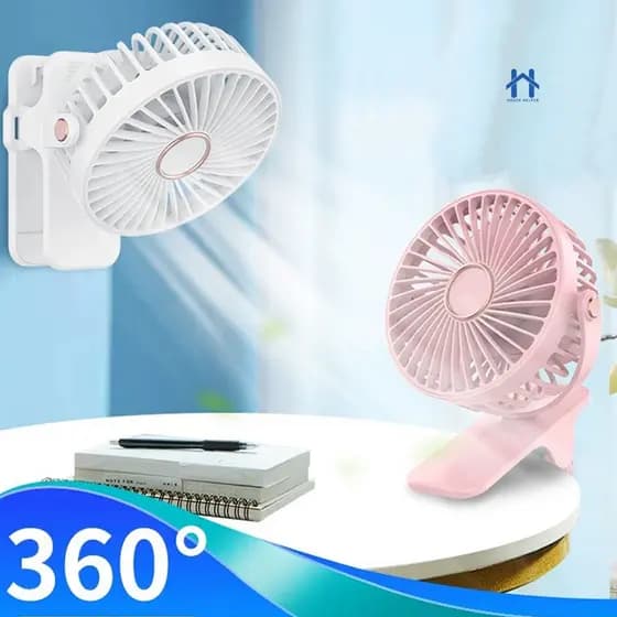 Mini Ventilador Recarregável com Clip Prendedor 3 Velocidades para Mesa com Qualidade