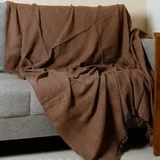 Manta para Sofá 1,80x2,40 Algodão com Franja | Manta Decorativa Grande para Sala, Cama ou Poltrona | Diversas Cores
