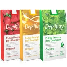 Folhas Prontas Depilatórias Corporal Depilflax C/20 Unidades Cera Rápida