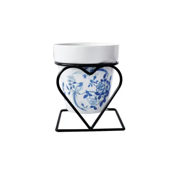 Vaso  Decorativo Em Cerâmica Com Suporte 8x10 cm