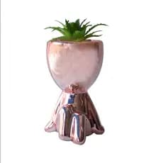 Vaso Decorativo Com Suculenta Artificial 7x9x11.5cm