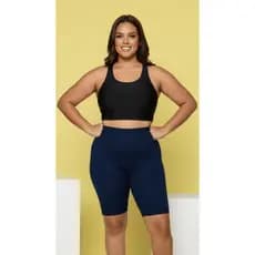 Bermuda Bolha Plus Size Texturizada 3D Feminina Academia Fitness
