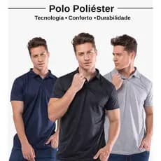 Camisa Polo Lisa Básica Masculina Manga Curta Sublimação