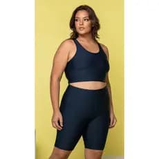 2 Conjuntos Fitness Bermuda Top Nadador Suplex Plus Size Alta Qualidade