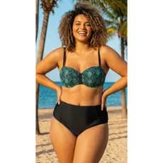 Biquíni Plus Size Cintura Alta Cós Alto Segura Barriga