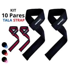 Kit 10 Pares Tala Strap 100% Algodão Academia - Fortwazz ZZ50