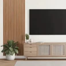 Kit C/ Até 100 UN Revestimento Ripado Painel Placa Decorativa MDF 45x11,5cm