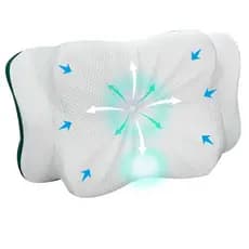 Travesseiro Cervical Ortopédico Viscoelástico Riotto Alto 57 x 37 x  12/14 cm Semelhante Butterfly