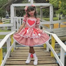 Vestido Infantil Caipira Festa Junina Vermelho Xadrez Dorothy Quadrilha Estilo Alegria Para Meninas