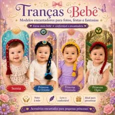 Trança Princesa Infantil com Arco ou Faixa Meia Acessório de Fantasia Mesversário