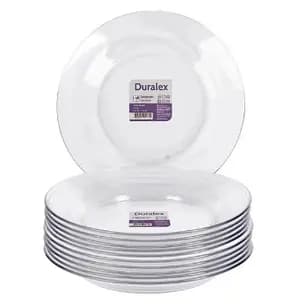 Conjunto 10 Pratos Duralex Astral Fundo Transparente - Resistente