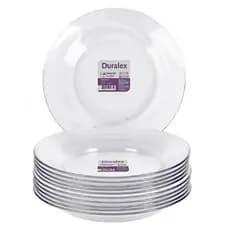 Conjunto 10 Pratos Duralex Astral Fundo Transparente - Resistente