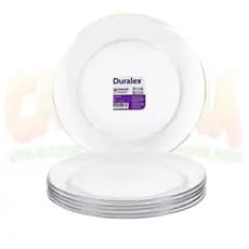 Conjunto 6 Pratos Duralex Astral Raso Transparente - Resistente