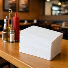 Kit Guardanapo Papel De Seda Branco Tipo Tv 13x14  Para Balcão Restaurante Padaria Lanchonete