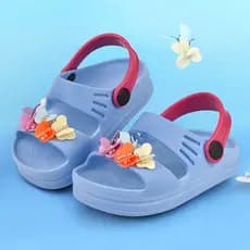 Sandália Infantil Menina Papete Fleca Com Glitter E Borboleta Com Strass