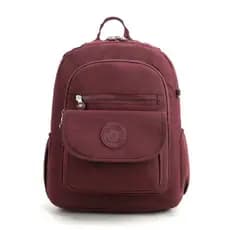 Mochila Casual  Moda Nylon Pano Escolar Feminina Leve Cor Sólida Simples Viagem Média
