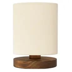 Abajur De Mesa Em Madeira Minimalista Cúpula Em Linho Home Decor Quarto Escritório Sala Decorativo