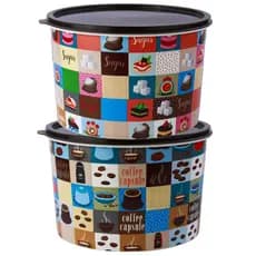 Kit 2 Potes 2 Litros Mantimento Decorado Cantinho do Café Açúcar Café Bolacha Cápsula Label Decalque