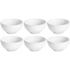 Kit 6 Tigelas 500ml Porcelana Cereal Sobremesa Sopa Açai Sorvete Molho