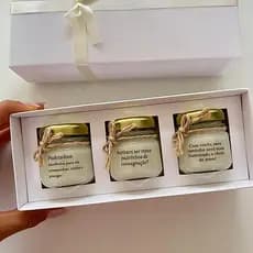 Kit Convite para Padrinhos Batismo, Consagração, Crisma – 3 Mini Velas Aromáticas