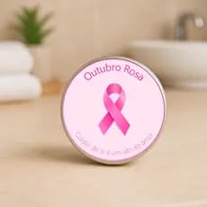 Mini Vela Aromática Perfumada para lembrancinha na latinha 20g - Outubro Rosa - Flor de Cerejeira