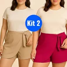 Kit 2 Pares Short Saia Feminino Confortável e Versátil Look Casual e Elegante de Verão