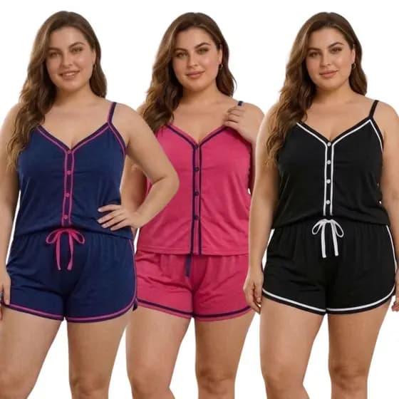 Baby Doll Alcinha Americano Plus Size / Blogueirinha Com Botão / Baby Doll Pós Cirúrgico Amamentação
