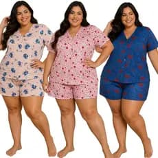 Baby Doll Blogueirinha Suede Estampado Plus Size / Baby Doll Feminino / Roupa de Dormir