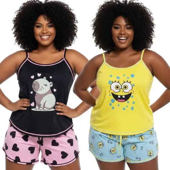 Baby Doll Plus Size Alcinha / Baby Doll Feminino / Roupa de Dormir
