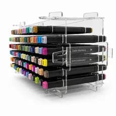 Porta Canetas Acrílico Organizador Para Marcadores Decorativo 24 30 48 60 80 100 120 Furos