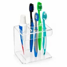 Suporte acrílico para banheiro Porta Escova De Dentes E Creme Dental Com Ate 4 Escovas