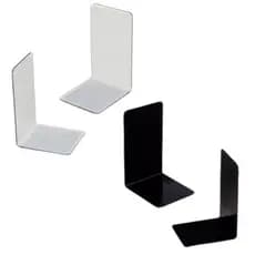Par de Bibliocanto Acrílico Cristal ou Preto Suporte Lateral para Livros e Estantes Apoio de Livros