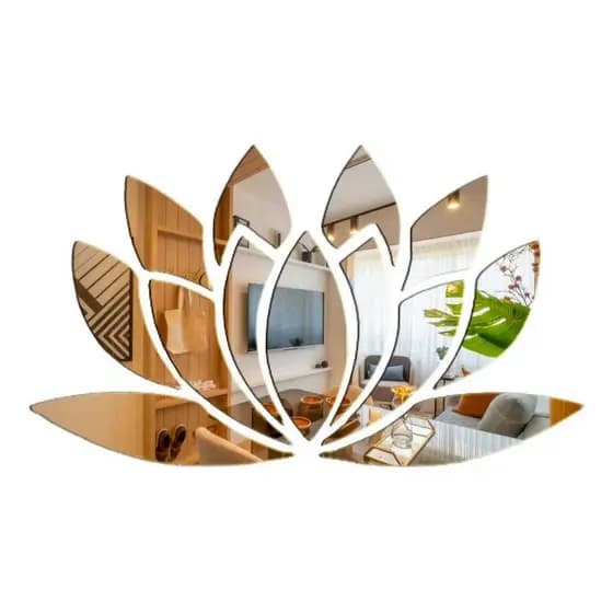 Espelhado Decorativo Flor De Lótus 80 X 46cm