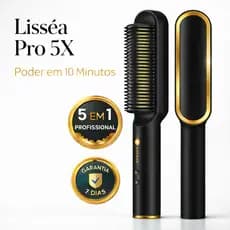 Escova Alisadora Bivolt 5 em 1 - Alisa, Hidrata, Modela, Alinha e Anti-Frizz - Preto