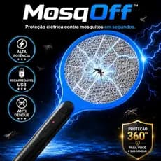Raquete Elétrica Mata Mosquitos Bivolt Recarregável Alta Potência - (Cores Sortidas)