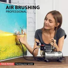 Compressor Para Aerógrafos Bomba de Bivolt Pintura Com Kit de Limpeza