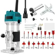 Kit Tupia Laminadora Profissional 800W 6mm 220V  + 22 Peças (Fresas e Acessórios)