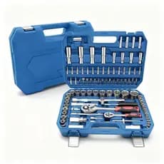 Kit Ferramentas 94 Peças Soquetes Catraca 1/2 1/4 Aço  Completo Automotivo