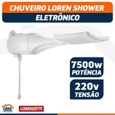 Chuveiro Ducha Loren Shower Ultra Eletrônico 7500W 220V Ducha Elétrica Lorenzetti